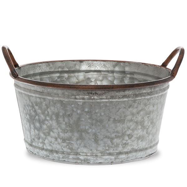 Jillian Round Galvanized Metal Container The Lucky Clover