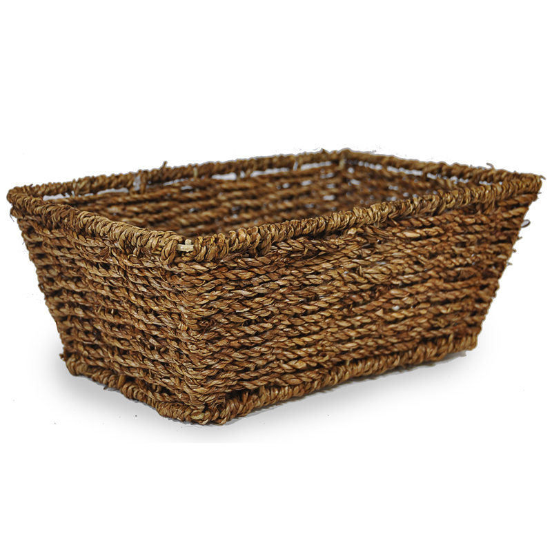 Dark Stain Sea Grass Rectangular - Small Basket The Lucky Clover ...