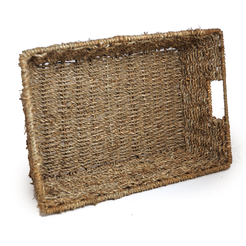 Dark Stained Rectangular Seagrass - Set of 3 Baskets The Lucky Clover ...