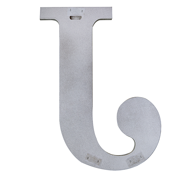 Wood Block Letter Metallic Silver With Gold Tones 14in J The Lucky Clover Trading Co